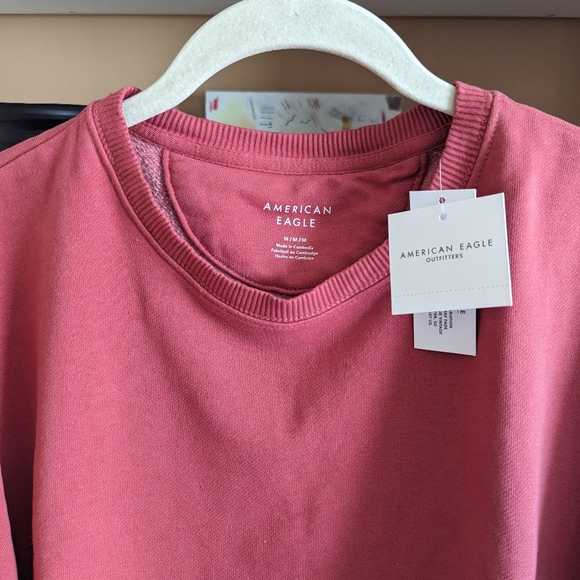 American Eagle AE Cropped Crew Neck Pullover Sweatshirt - Picture 3 of 3